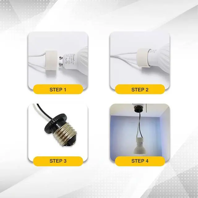Alt view image 5 of 7 - 10 Pack Light Socket Bulb Extender for E26 E27 Adapter to GU10 lamp with 10.2 inch Cable