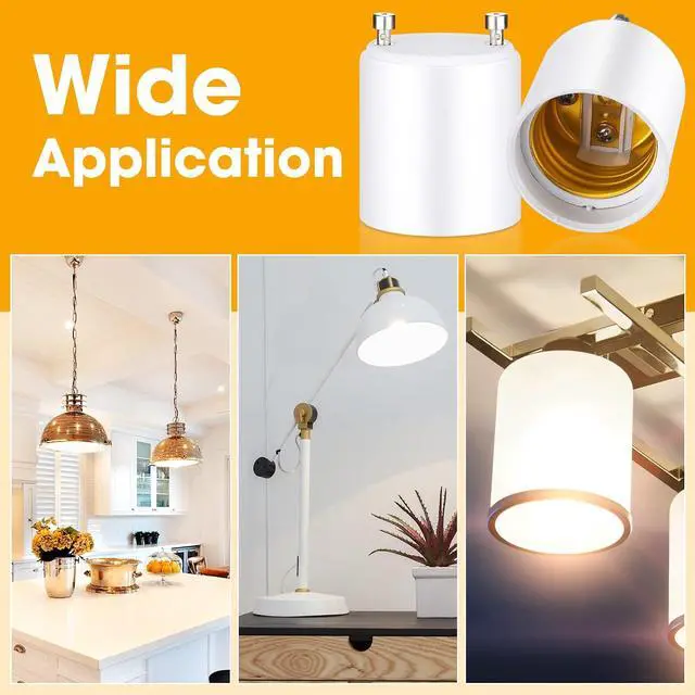Alt view image 5 of 7 - 150 Pack Gu24 to E26 E27 Adapter Heat Resistant up to 320 Fire Resistant Converts Gu24 Bi-pin Based Fixture E26 E27 Standard Screw Socket Christmas Light Adapter