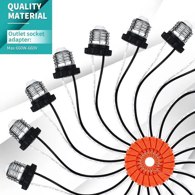 Alt view image 5 of 7 - 100 Pcs E26 Socket Adapter, Medium Base Male Screw in Light Socket Pigtail for LED Recessed Lights