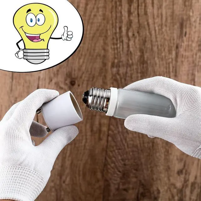 Alt view image 6 of 6 - 100 Pack Gu24 to E26 E27 Adapter for Led Light Bulbs, Heat Resistant up to 392 Degrees Fahrenheit Fire Resistant Converts Gu24 Bi-Pin Based Fixture E26 E27 Standard Screw in Lamp Socket