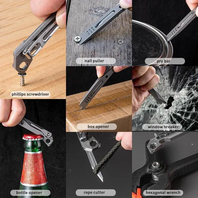 Alt view image 4 of 6 - 5-in-1 Portable EDC Pry Bar Multi Tool, Ultra-durable & Lightweight (Matte) | Multi-tool,Ultra-lightweight, High strength & sturdy, Rust & corrosion proof, Ideal for Daily Outdoor, Camping, Repairs