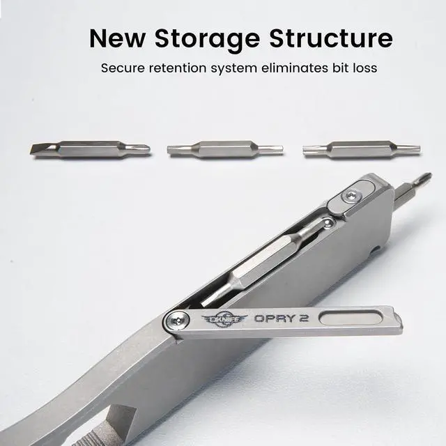 Alt view image 3 of 7 - Opry Multitool EDC Titanium Pry Bar Set, Bottle Opener, Nail Puller with Hex Wrench, Screw and Pocket Clip