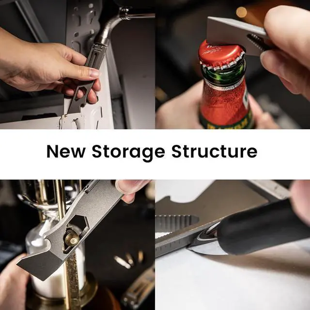 Alt view image 7 of 7 - Opry Multitool EDC Titanium Pry Bar Set, Bottle Opener, Nail Puller with Hex Wrench, Screw and Pocket Clip