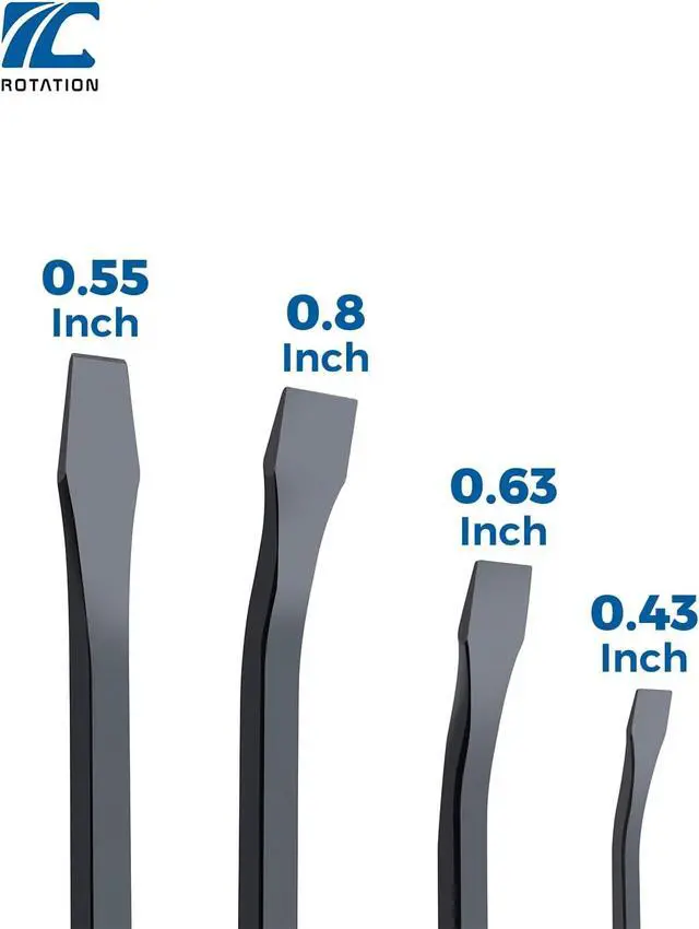 Alt view image 5 of 6 - 4-Piece Heavy Duty Pry Bar Set with Thicker Hammer Strike Cap and Angled Tip Ideal for Automotive Repair, Demolition, Nail Pulling