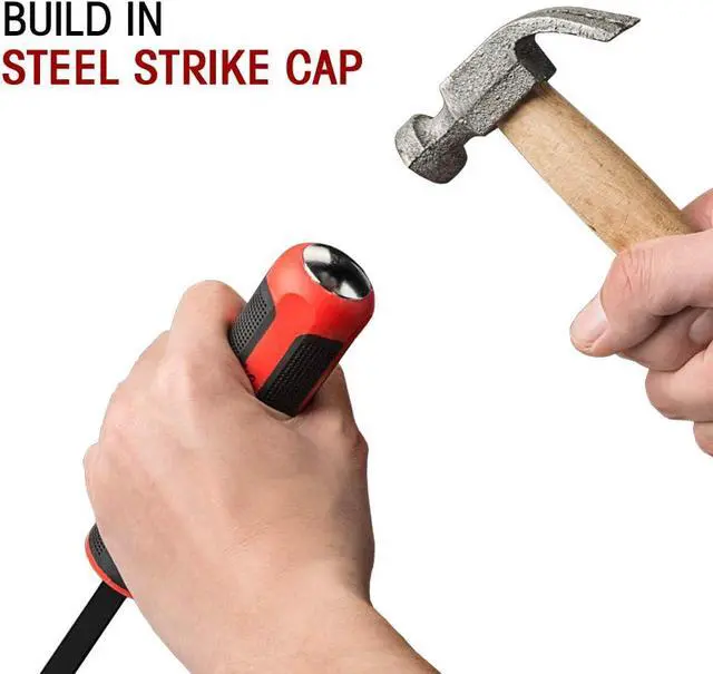 Alt view image 4 of 7 - Pry Bar Set, 5-Piece Heavy Duty Pry Bars with Thicker Strike Caps, Mechanic Hand Tools for Automotive, Demolition, Nail Puller, Crowbar