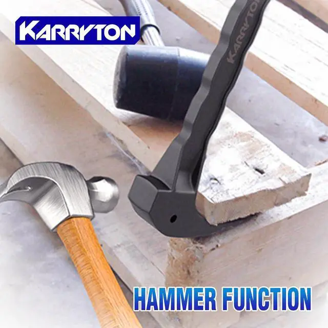Alt view image 7 of 7 - 4-Piece Heavy-Duty Pry Bar Set 12" & 10" Utility Claw Pry Bars, 15" Flat Pry Bar, 8" End Cutting Pliers | CR-V Steel Nail Puller Tool with Hammer-Function & Ergonomic Grip