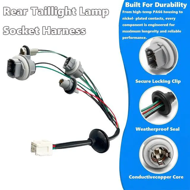 Alt view image 2 of 7 - Rear Taillight Lamp Socket Harness Compatible with Nissan Altima 2002-2006, Replace 26551-8J000, Easy to Install