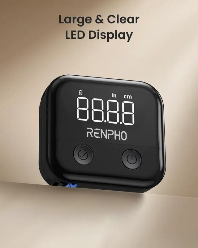 Alt view image 2 of 7 - Smart Body Measuring Tape, Rechargeable Tape Measure with LED Display, Measuring Tape for Body Measurements with App for Weight Loss & Fitness Shape, Retractable, 60in /150cm, Black