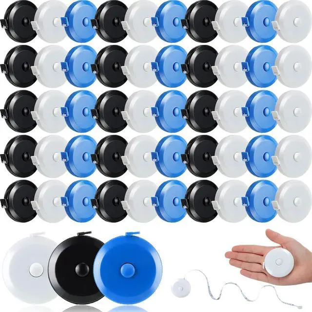 Main image of 100 Pcs Tape Measure 60 Inch Retractable Measuring Tape Soft Small Measurement Tape Mini Sewing Fabric Tape Measurer Flexible Pocket Cloth Fabric Measurement Digital Tape for Body