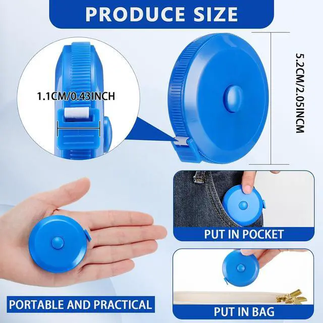 Alt view image 2 of 5 - 100 Pcs Tape Measure 60 Inch Retractable Measuring Tape Soft Small Measurement Tape Mini Sewing Fabric Tape Measurer Flexible Pocket Cloth Fabric Measurement Digital Tape for Body
