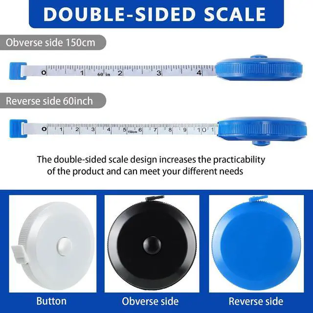 Alt view image 3 of 5 - 100 Pcs Tape Measure 60 Inch Retractable Measuring Tape Soft Small Measurement Tape Mini Sewing Fabric Tape Measurer Flexible Pocket Cloth Fabric Measurement Digital Tape for Body