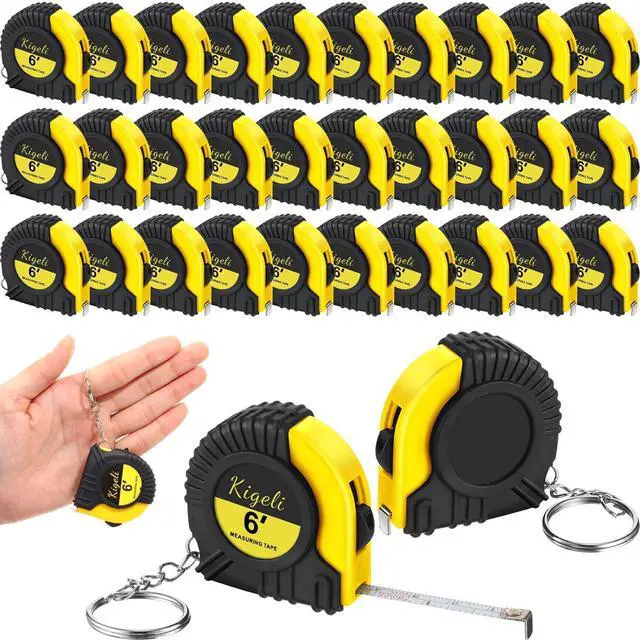Main image of 50 Pcs 6ft/2 Meter Mini Measuring Tape Keychains Small Measure Keychain Bulk Set Functional Mini Retractable Measuring Tape Keychains with Slide Lock for Engineer Crafter(Classic,Yellow)