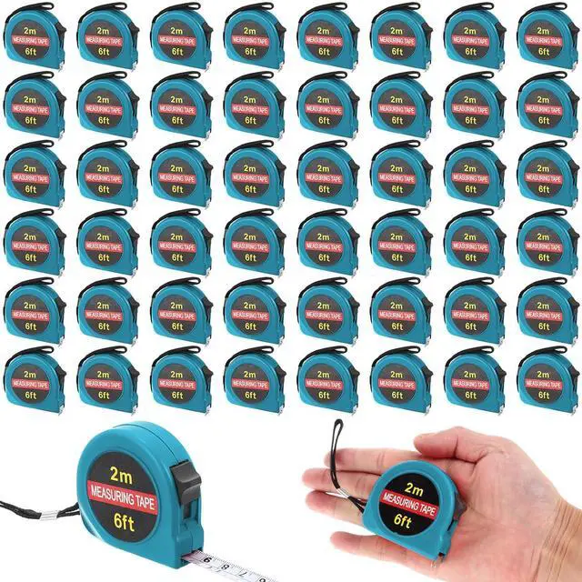 Main image of 50 Pcs 6 FT Mini Tape Measure Retractable Bulk Small Measuring Tape Pocket Size Measurement Tool for Operation Christmas Items Party Favor Gifts Stuffers for Men(Lake Blue)