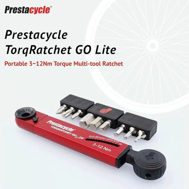 Alt view image 2 of 7 - TorqRatchet GO Lite Portable 3-12Nm Beam Torque Wrench & Ratchet Multi-Tool, 9 Hardened Bits, Lightweight Pocket Tool for Bike Repair, Compact 124mm, 46g, Compatible with ¼ Bits