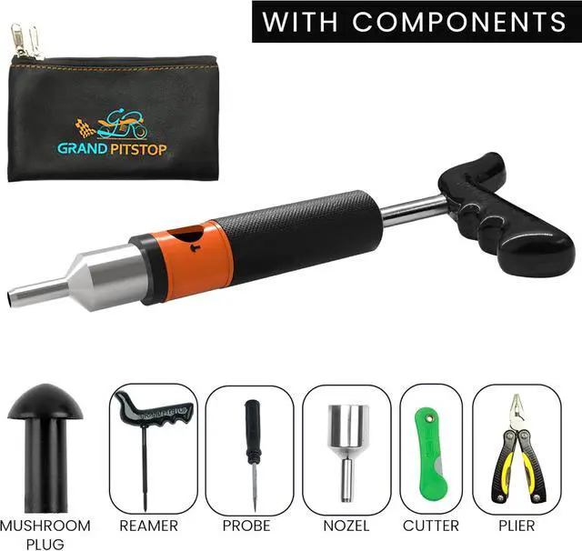 Alt view image 2 of 7 - 21 Pcs Tubeless Tire Plugger Repair Kit with Multi-funcional Plier for Punctures and Flats on Cars, Motorcycles, ATV, RV, SUV, Trailer, Trucks & Tractors (15 Mushroom Plugs)