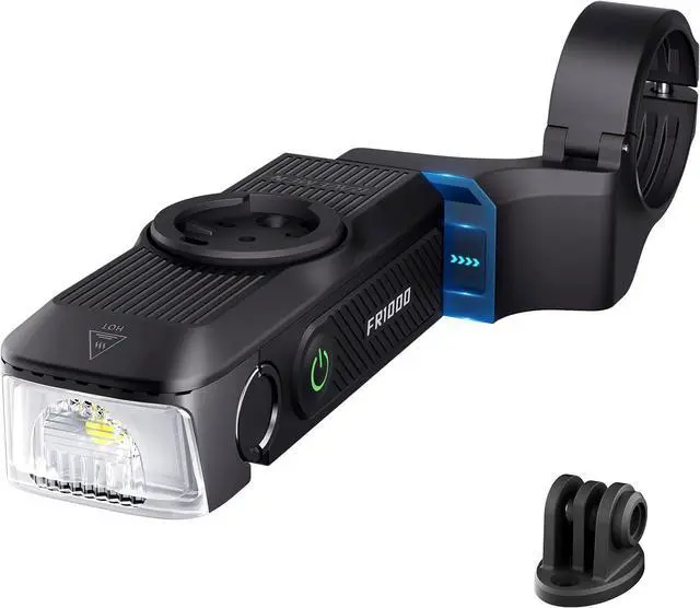 Main image of FR1000 Bike Lights for Night Riding, Bicycle Light & Mount Integrated Design, 30° Adjustable Bike Headlight, Auto On/Off, Compatible with Garmin/Wahoo/Bryton Bike Computer, Fit 31.8-35MM Bar