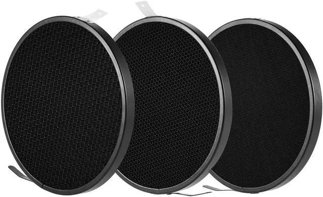 Alt view image 6 of 7 - 7" Standard Reflector Diffuser Lamp Shade Dish with 20° /40°/ 60° Honeycomb Grid White Soft Cloth for Bowens Mount Studio Strobe Flash Light Speedlite