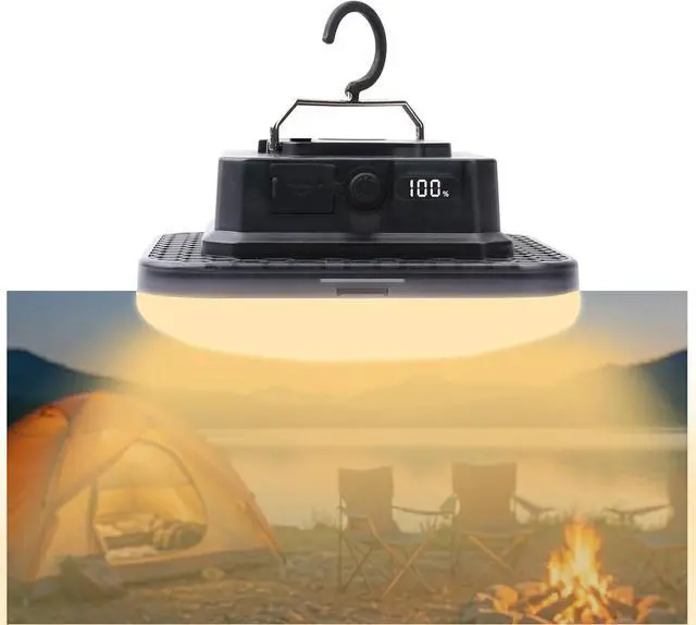 Main image of Transparent Portable Rechargeable LED Camping Lights With LCD Battery Indicator, Waterproof Outdoor Tent Light with 5000LM,Super Bright Waterproof Hanging Lamp for Tents, Canopies, Emergency(12000mAh)