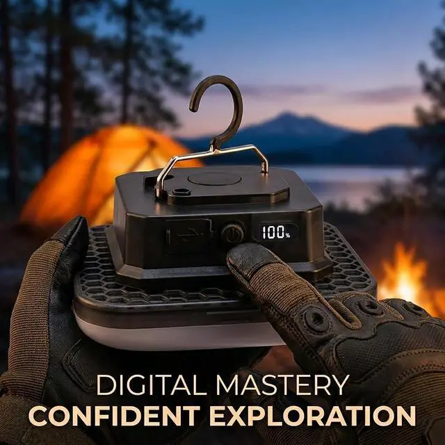 Alt view image 2 of 5 - Transparent Portable Rechargeable LED Camping Lights With LCD Battery Indicator, Waterproof Outdoor Tent Light with 5000LM,Super Bright Waterproof Hanging Lamp for Tents, Canopies, Emergency(12000mAh)