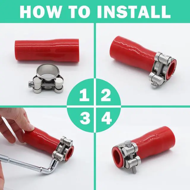 Alt view image 5 of 6 - T-bolt Hose Clamps - 32PCS 17-35mm Stainless Steel Hose Clamp Assortment 6-Sizes Heavy Duty Adjustable Tube Clamps with M8 and M10 Socket Wrenches