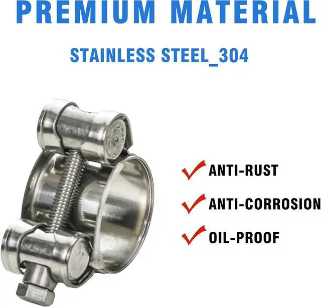Alt view image 3 of 7 - T-bolt Hose Clamps, 28pcs 6 Size Heavy Duty Radiator Hose Clamps Assortment Kit-Size Range 17-35mm, 304 Stainless Steel Pipe Tube Clamps for Automotive Fuel Lines Radiator Hoses Turbo Intake