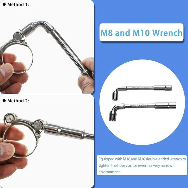 Alt view image 4 of 7 - T-bolt Hose Clamps, 28pcs 6 Size Heavy Duty Radiator Hose Clamps Assortment Kit-Size Range 17-35mm, 304 Stainless Steel Pipe Tube Clamps for Automotive Fuel Lines Radiator Hoses Turbo Intake