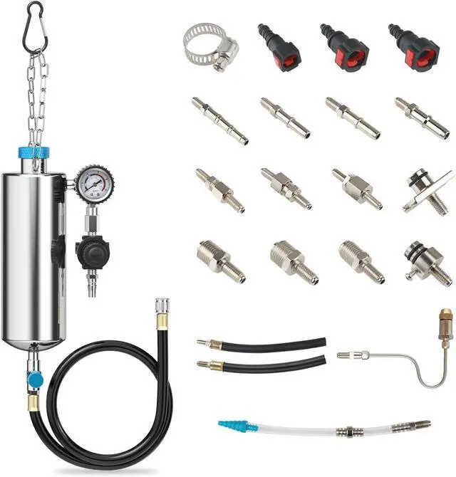 Main image of Fuel Injector Cleaner Tool Kit,C80 Disassembly-Free Automotive Fuel Injector Cleaner Machine,1000ML 150PSI Fuel Injection Systems Cleaning Tools with Various Adapters for Gasoline Injectors