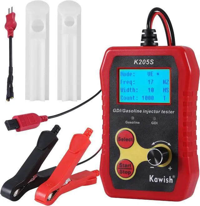Main image of Fuel Injector Tester Kit, Automotive GDI Injector Tester 12V Vehicle Fuel Injector Adapter Cleaner with LCD Display for Car Gasoline Tseter and Cleaning