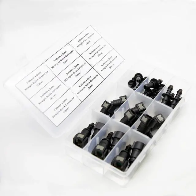 Alt view image 3 of 6 - 24PCS Assorted Fuel Line Quick Release Connector Kit - SAE 7.89mm & 9.49mm & 9.89mm to 6mm