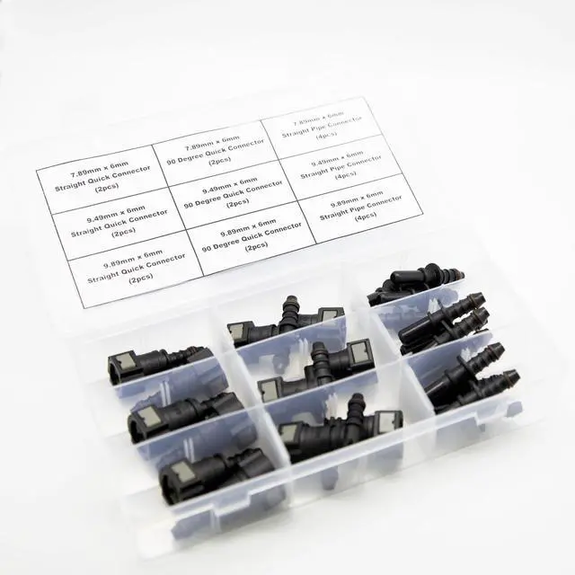 Alt view image 4 of 6 - 24PCS Assorted Fuel Line Quick Release Connector Kit - SAE 7.89mm & 9.49mm & 9.89mm to 6mm