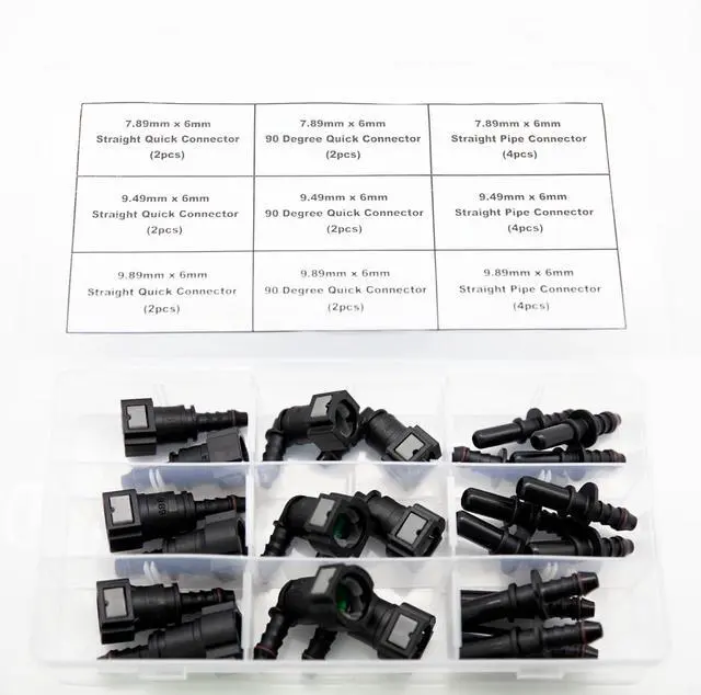 Alt view image 6 of 6 - 24PCS Assorted Fuel Line Quick Release Connector Kit - SAE 7.89mm & 9.49mm & 9.89mm to 6mm