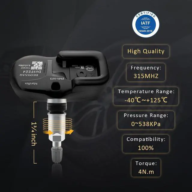 Alt view image 3 of 6 - TPMS Sensor, PMV-107J for Toyota Lexus, 315MHz, 5Pcs Tire Pressure Sensor, Fit for Scion Pontiac Camry rav4 Yaris Corolla, Replaces #42607-33021 42607-33011 42607-06011