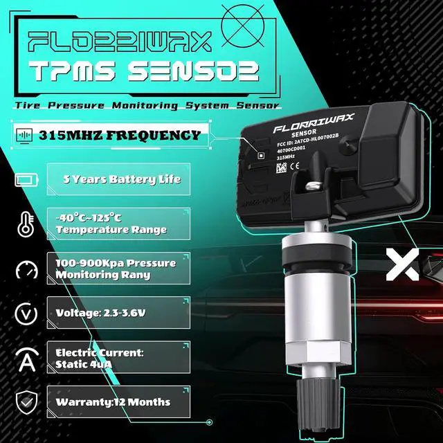 Alt view image 3 of 7 - TPMS Sensor, Set of 4 315Mhz Tire Pressure Sensor Compatible with Nissan Infiniti Suzuki, Tire Sensor OE Replaces#40700JK01B,40700JA01B,40700CD001,40700JA01C