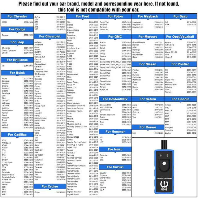Alt view image 3 of 7 - Tpms Relearn Tool U508 Universal for GM Jeep and Ford Chrysler Dodge Tire Pressure Monitor Sensor TPMS Reset Activation Tool 2025 Edition