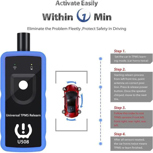 Alt view image 5 of 7 - Tpms Relearn Tool U508 Universal for GM Jeep and Ford Chrysler Dodge Tire Pressure Monitor Sensor TPMS Reset Activation Tool 2025 Edition