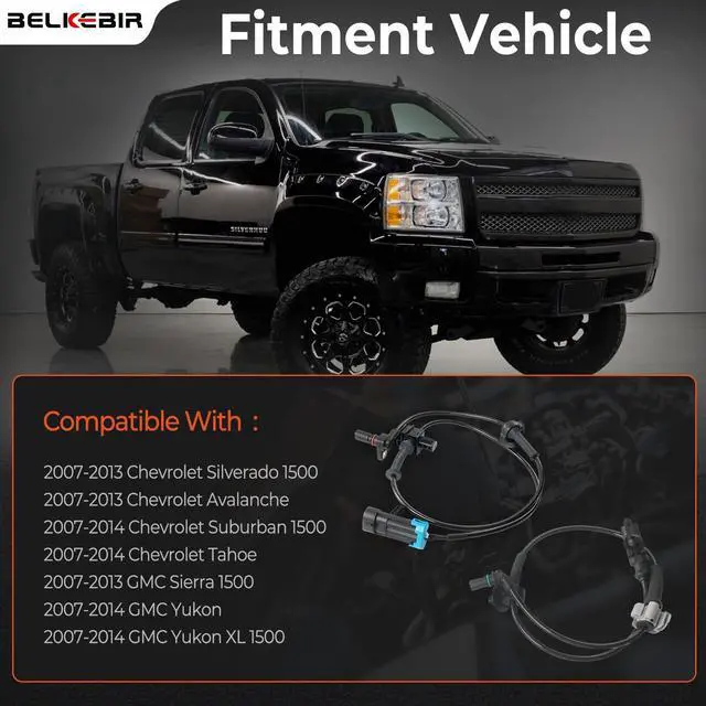 Alt view image 2 of 7 - 4PCS ABS Wheel Speed Sensor Front & Rear, Left & Right Compatible with 2007-2014 Chevy Silverado 1500/Avalanche/Suburban 1500/Tahoe, GMC Yukon/Yukon XL 1500, Cadillac Escalade Replace 15229012 ALS1464