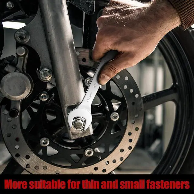 Alt view image 6 of 6 - Super-Thin Open End Wrench Set, 16-Piece SAE & Metric 3/8" to 1-1/4" and 5.5mm to 27mm Chrome Vanadium Steel Wrench Set with Rolling Pouch