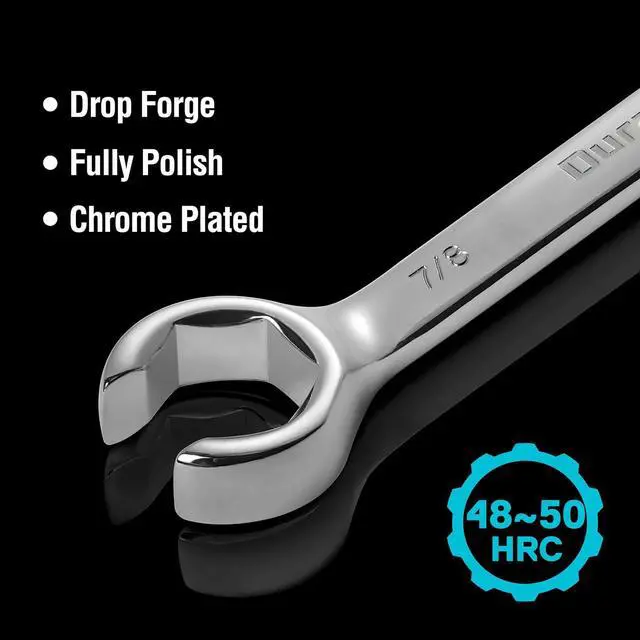Alt view image 4 of 7 - Flare Nut Wrench Set, Standard & Metric, 10-Piece, 1/4" to 7/8'' & 9-21mm, CR-V Steel, Organizer Pouch Included
