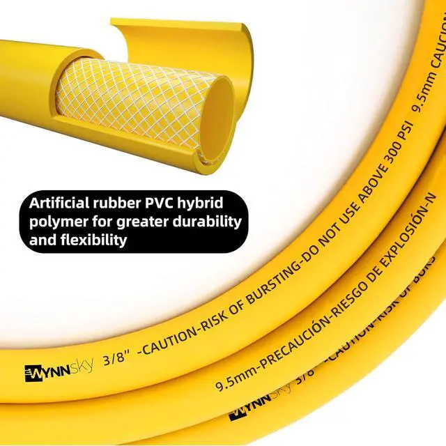 Alt view image 3 of 6 - Truck Inflator Kit, 3/8''×50ft Hybrid Air Hose with 1/4''MNPT Endings, Universal Glad Hand&Chuck