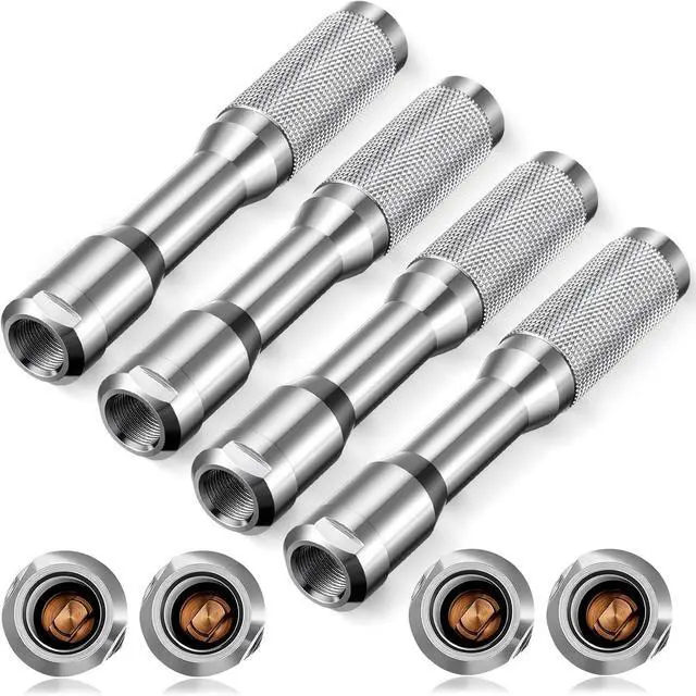 Main image of 4 Pack Large Bore Lock on Air Chuck with 1/4 Npt Female Thread, Straight for Tires with Large and Super Bore Valves for Off-Road Trucks & Heavy Equipment