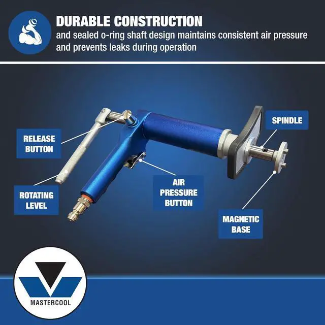 Alt view image 6 of 6 - 43051 Air-Powered Brake Caliper Wind-Back Tool TOOL ONLY, No Adapters Pneumatic Piston Compressor with Left/Right Rotation and 3/8 Drive
