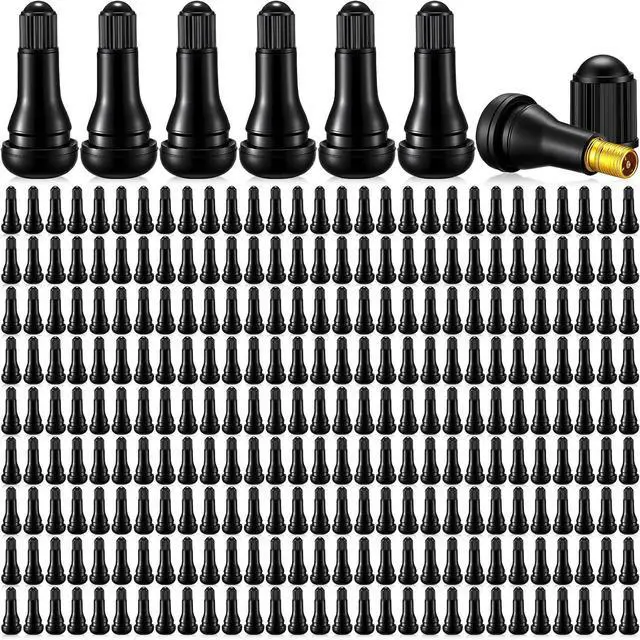 Main image of 400 Pieces TR413 Valve Stems Tubeless Bulk Rubber Snap-in Valve Stems for 0.453 Inch Rim Holes, Black Standard Length Replacement Tool for Car Tubeless Replacement