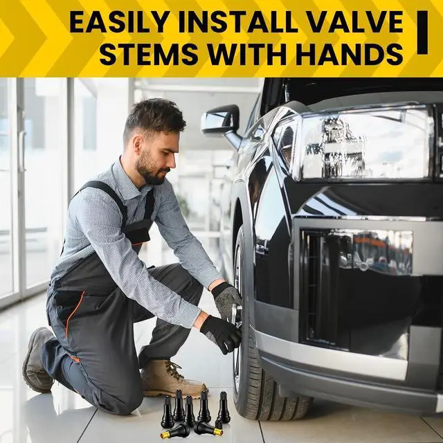 Alt view image 5 of 7 - 400 Pieces TR413 Valve Stems Tubeless Bulk Rubber Snap-in Valve Stems for 0.453 Inch Rim Holes, Black Standard Length Replacement Tool for Car Tubeless Replacement