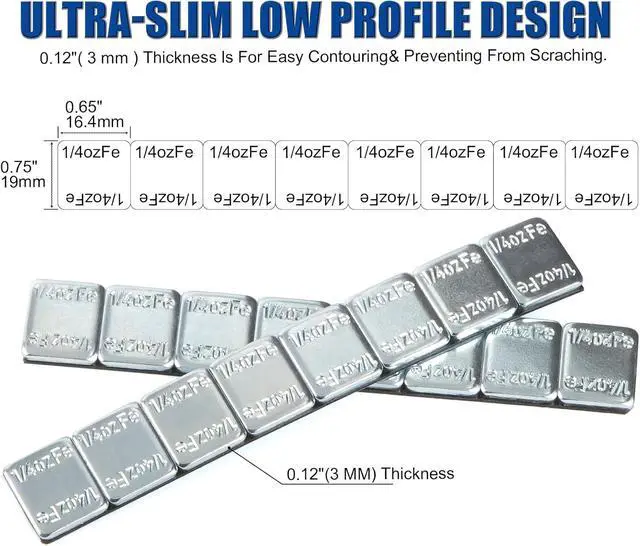 Alt view image 3 of 7 - Upgraded Wheel Weights 1/4oz, 0.25oz - 960PCS Adhesive Stick on Wheel Weights, 120 oz/Box, 2 Boxes, EasyPeel Tape Automobiles/Trucks/SUVs/Motorcycles, Perfect for Garages