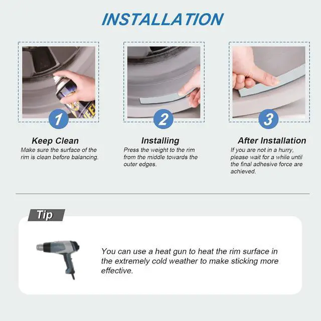 Alt view image 4 of 7 - Tire Balancing Wheel Weights Stick-On Adhesive 1 OZ Gray 144 pcs 9 LBS Lead-Free