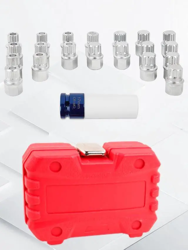 Alt view image 3 of 7 - Set of 21, Wheel Lock Key Set, Anti-Theft Lock Lug Nut Screw Remover Wheel Lock Removal Kit with 1/2 inch (12.7mm) Socket Adapter for Mini Series
