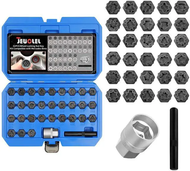 Main image of 32PCS Wheel Locking Nut Key Kit Compatible with Mercedes Benz