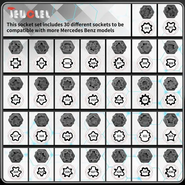 Alt view image 2 of 7 - 32PCS Wheel Locking Nut Key Kit Compatible with Mercedes Benz