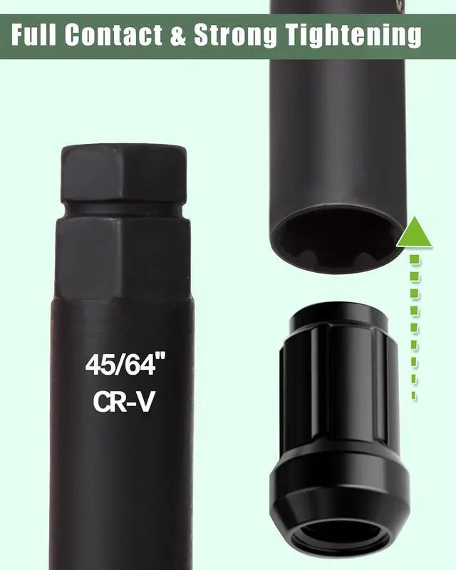 Alt view image 6 of 7 - 8-Piece Spline Socket Set for 5/6/7/12 Aftermarket Spline, Hex & Spike Lug Nuts, CR-V Steel SAE& Metric Wheel Lock Key Set, Portable Lug Nut Removal Tool Kit