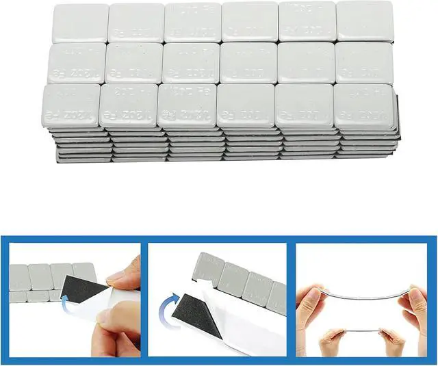 Alt view image 2 of 7 - Tire Balancing Wheel Weights Stick-On Adhesive 1 OZ Gray 144 pcs 9 LBS Lead-Free